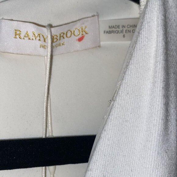 Ramy Brook Women's Ivory Kiera V-Neck Long Sleeve Mini Dress - Picture 3 of 8